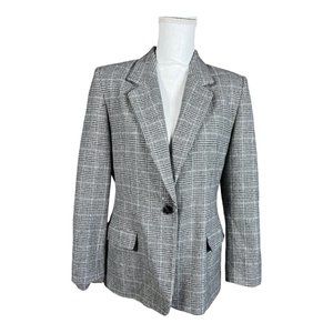 Pendleton Black and White Plaid Blazer